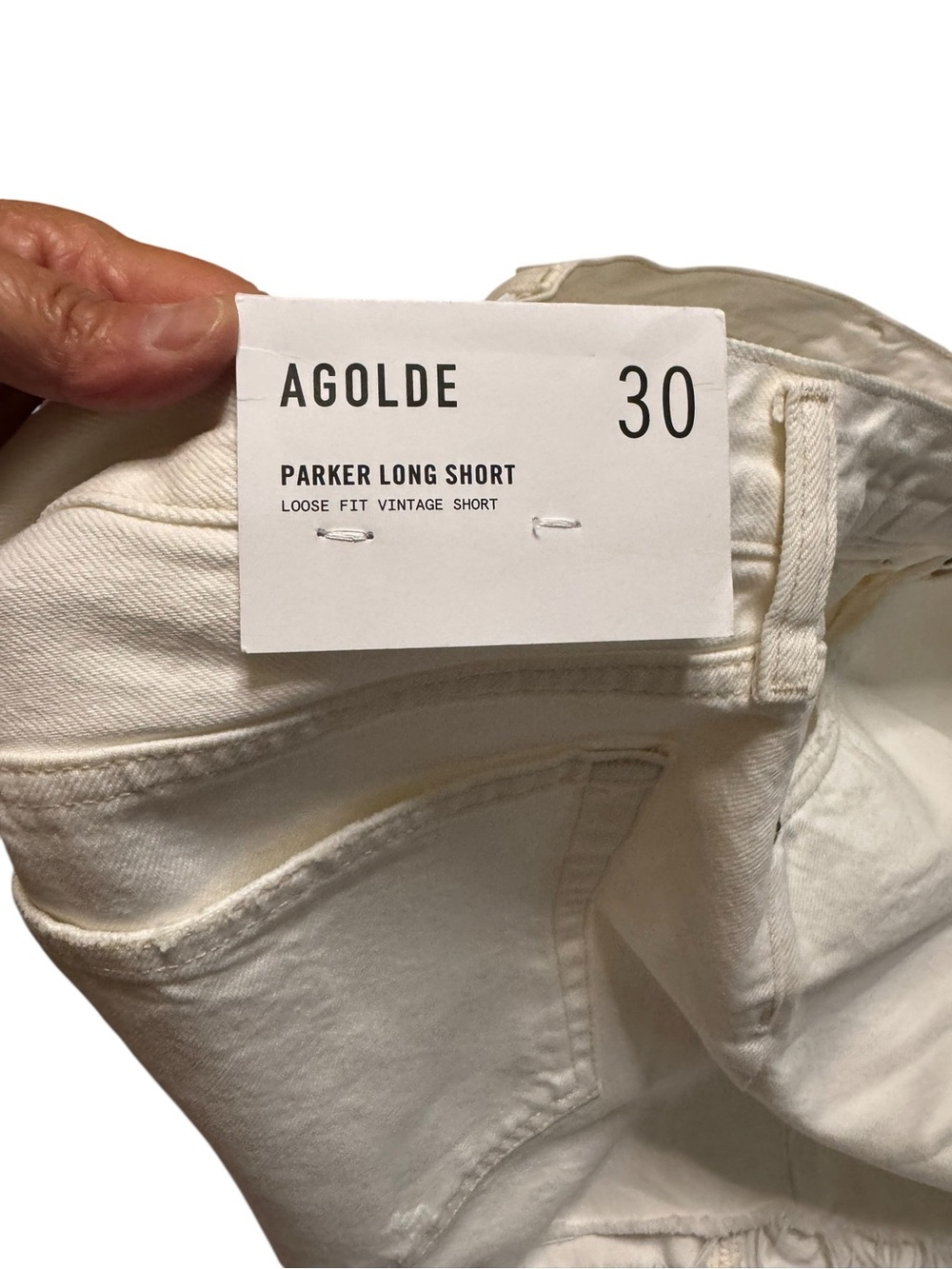 NEW Agolde White Raw Hem Parker Long Short Button Fly Women's 30 - Picture 4 of 9